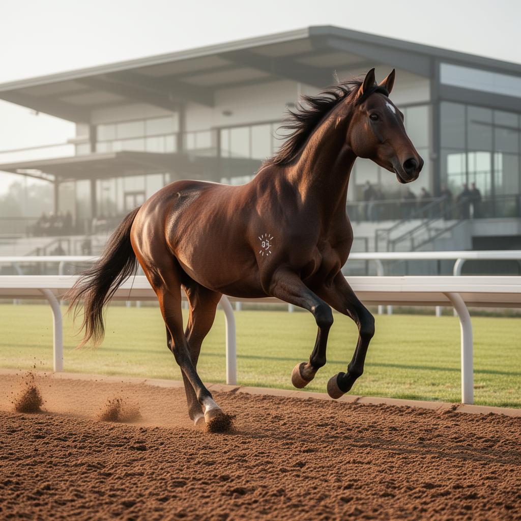 Thoroughbred in training at GoldMark Farm